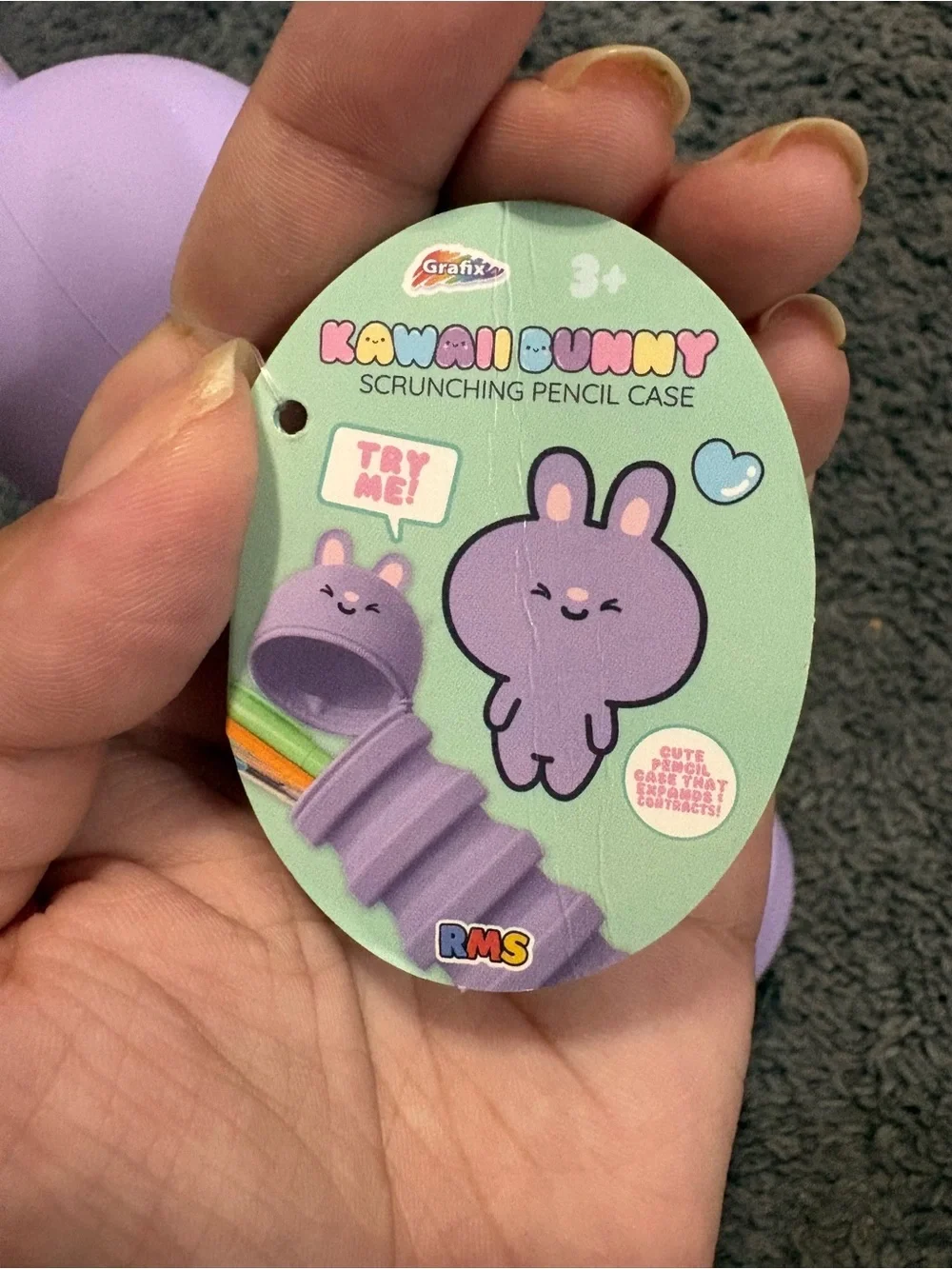 NWT Kawaii Bunny Scrunching Pencil Pouch
